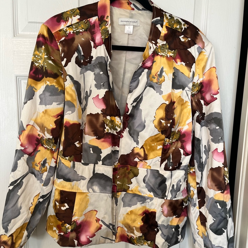 CHRISTOPHER BANKS multicolored overcoat sz XL